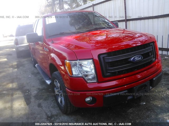 1FTFX1CF8DKF63920 - 2013 FORD F150 SUPER CAB RED photo 1