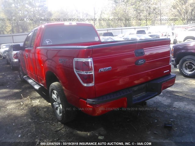 1FTFX1CF8DKF63920 - 2013 FORD F150 SUPER CAB RED photo 3