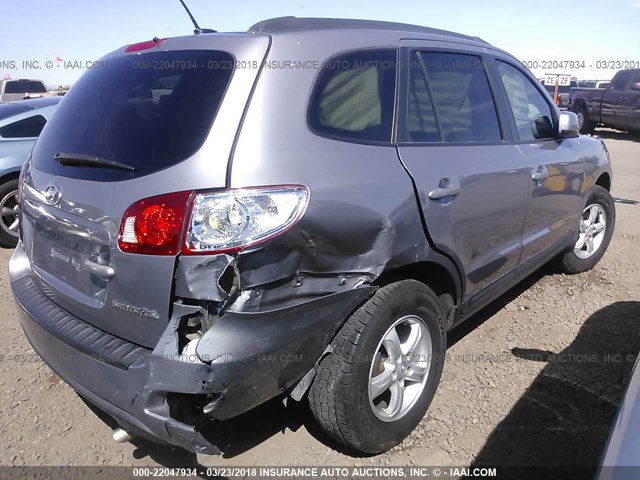 5NMSG13D08H166975 - 2008 HYUNDAI SANTA FE GLS GRAY photo 4