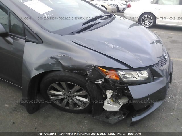 2HGFG3B94CH517791 - 2012 HONDA CIVIC EXL GRAY photo 6