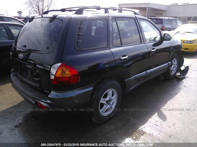 KM8SC73E64U605733 - 2004 HYUNDAI SANTA FE GLS/LX BLACK photo 4