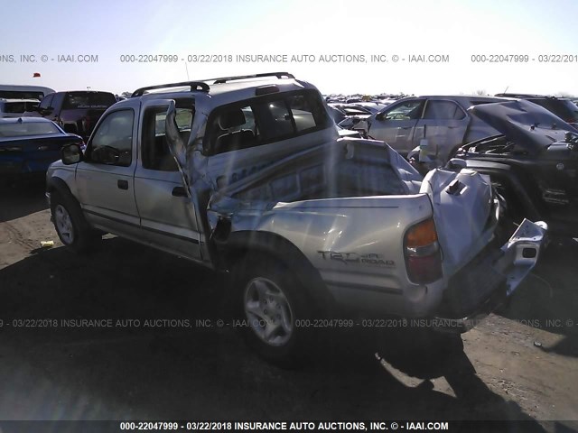 5TEHN72N54Z435978 - 2004 TOYOTA TACOMA DOUBLE CAB SILVER photo 3