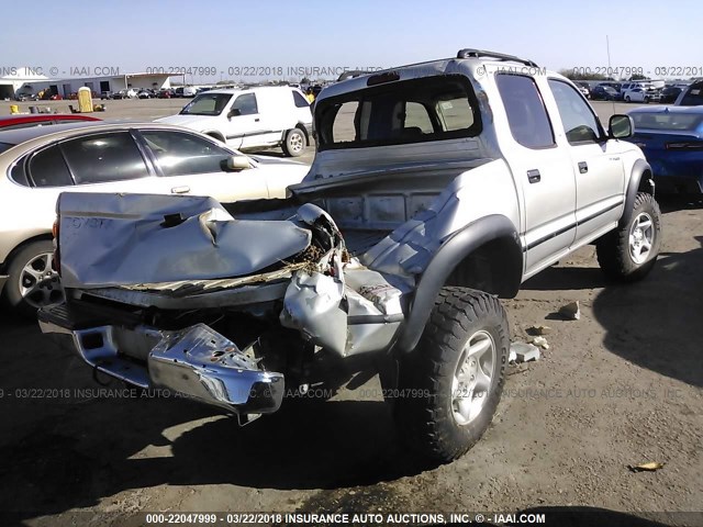 5TEHN72N54Z435978 - 2004 TOYOTA TACOMA DOUBLE CAB SILVER photo 4