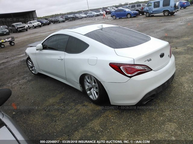 KMHHT6KD8DU104615 - 2013 HYUNDAI GENESIS COUPE 2.0T WHITE photo 3