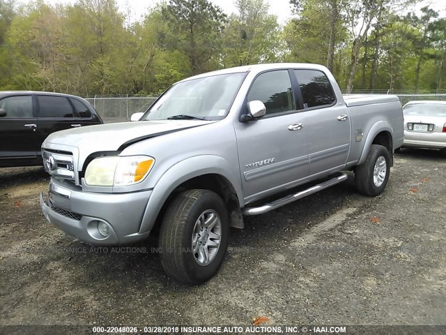 5TBDT44116S539504 - 2006 TOYOTA TUNDRA DOUBLE CAB SR5 SILVER photo 2