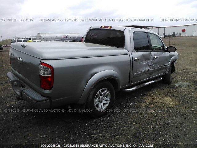5TBDT44116S539504 - 2006 TOYOTA TUNDRA DOUBLE CAB SR5 SILVER photo 4
