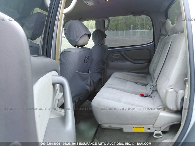 5TBDT44116S539504 - 2006 TOYOTA TUNDRA DOUBLE CAB SR5 SILVER photo 8