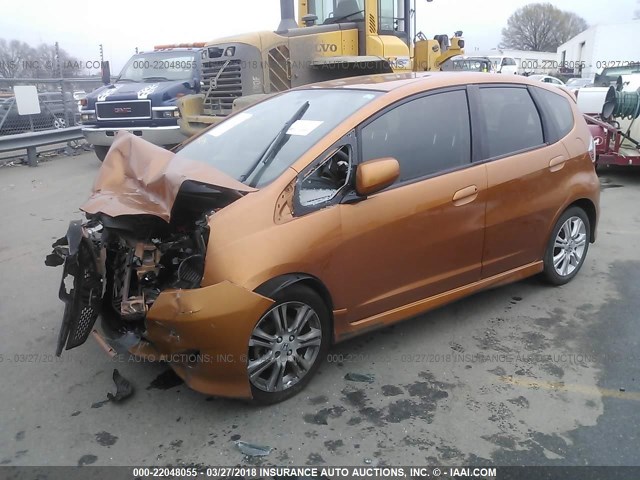 JHMGE8H54BS004752 - 2011 HONDA FIT SPORT ORANGE photo 2