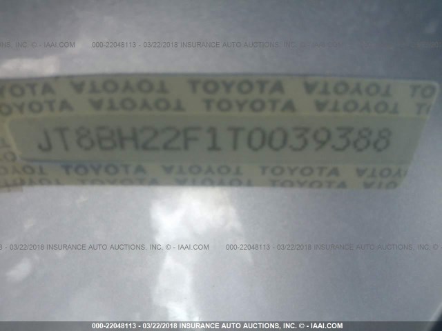 JT8BH22F1T0039388 - 1996 LEXUS LS 400 SILVER photo 9