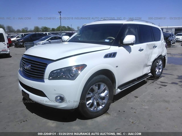 JN8AZ2NF6E9553469 - 2014 INFINITI QX80 WHITE photo 2