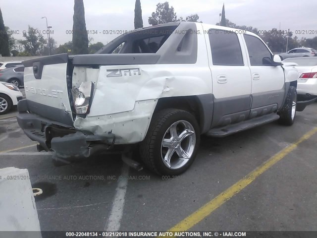 3GNEC13T72G258210 - 2002 CHEVROLET AVALANCHE C1500 WHITE photo 4