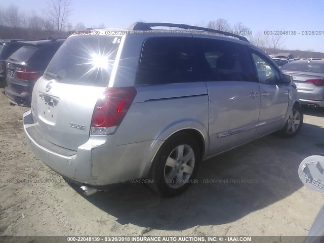 5N1BV28U74N311801 - 2004 NISSAN QUEST S/SE/SL SILVER photo 4