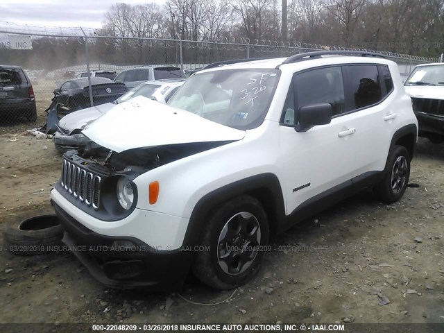 ZACCJAAB5HPE48532 - 2017 JEEP RENEGADE SPORT Սպիտակ լուսանկար 2