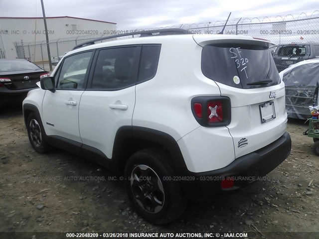 ZACCJAAB5HPE48532 - 2017 JEEP RENEGADE SPORT Սպիտակ լուսանկար 3