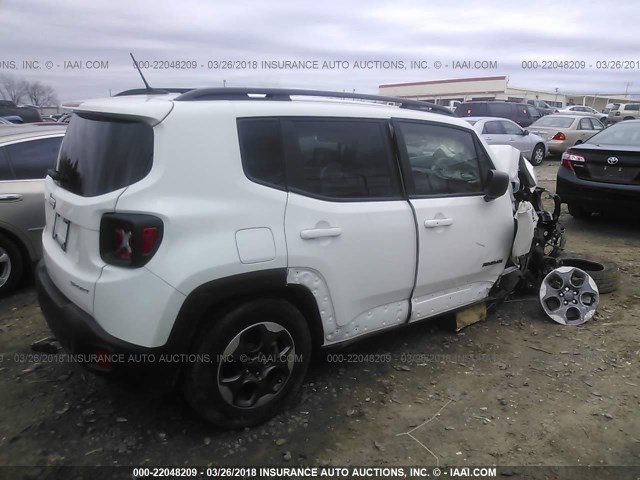ZACCJAAB5HPE48532 - 2017 JEEP RENEGADE SPORT Սպիտակ լուսանկար 4