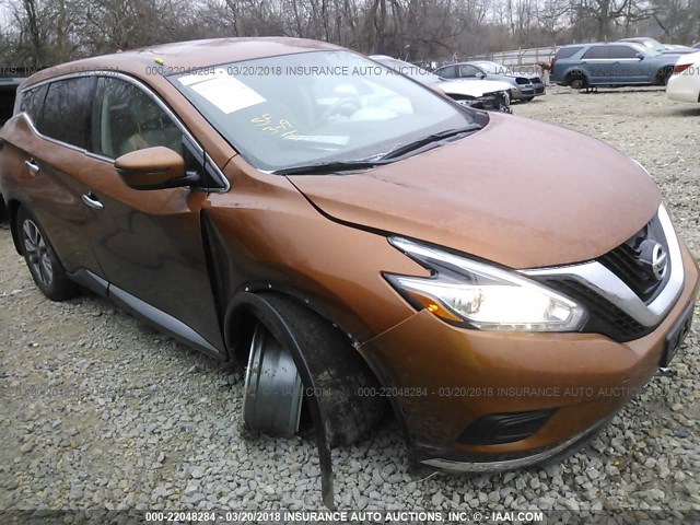 5N1AZ2MH1FN289953 - 2015 NISSAN MURANO S/SL/SV/PLATINUM ORANGE photo 1