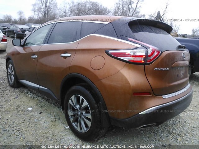 5N1AZ2MH1FN289953 - 2015 NISSAN MURANO S/SL/SV/PLATINUM ORANGE photo 3