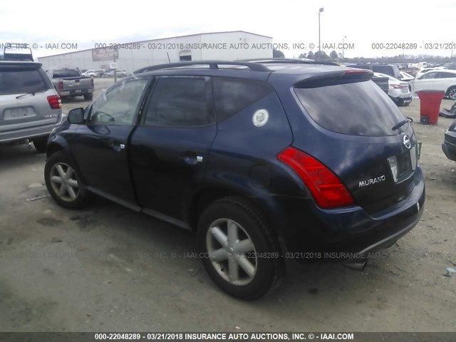 JN8AZ08T85W326632 - 2005 NISSAN MURANO SL/SE/S BLUE photo 3