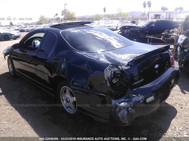 2G1WW12E339409832 - 2003 CHEVROLET MONTE CARLO LS BLACK photo 3