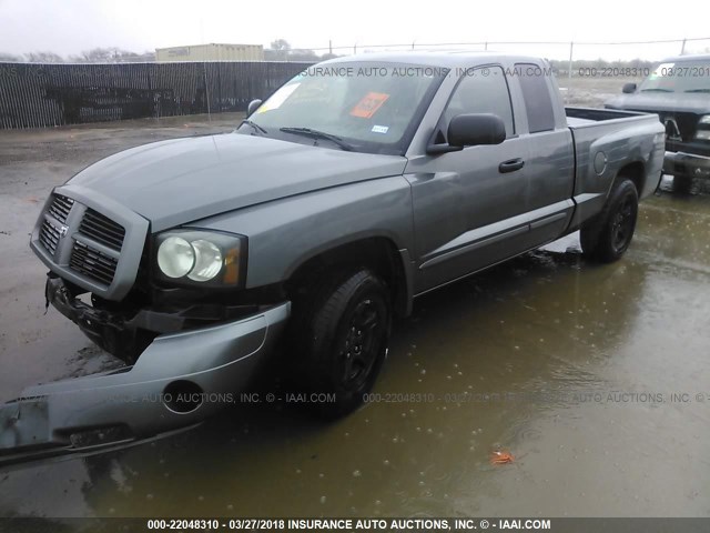 1D7HW42N45S133671 - 2005 DODGE DAKOTA SLT GRAY photo 2