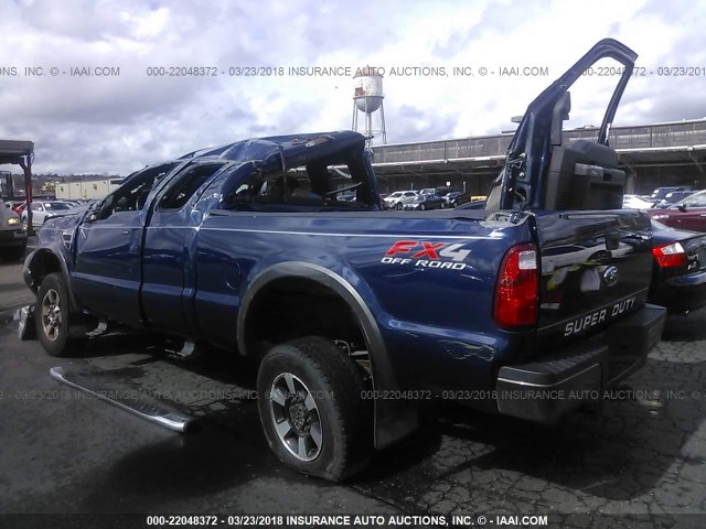 1FTWX31R58EA52596 - 2008 FORD F350 SRW SUPER DUTY BLUE photo 3