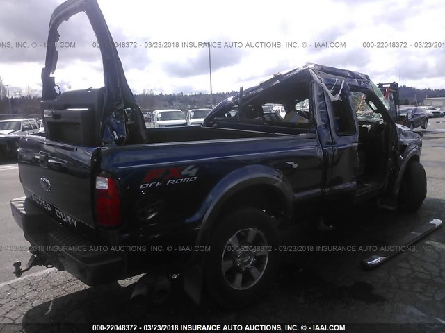 1FTWX31R58EA52596 - 2008 FORD F350 SRW SUPER DUTY BLUE photo 4