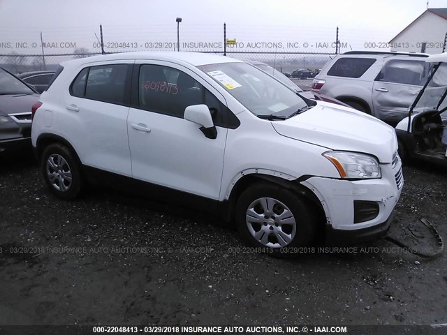 3GNCJKSB6GL131409 - 2016 CHEVROLET TRAX LS WHITE photo 1