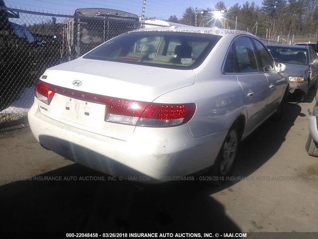 KMHFC46D97A203505 - 2007 HYUNDAI AZERA GLS WHITE photo 4