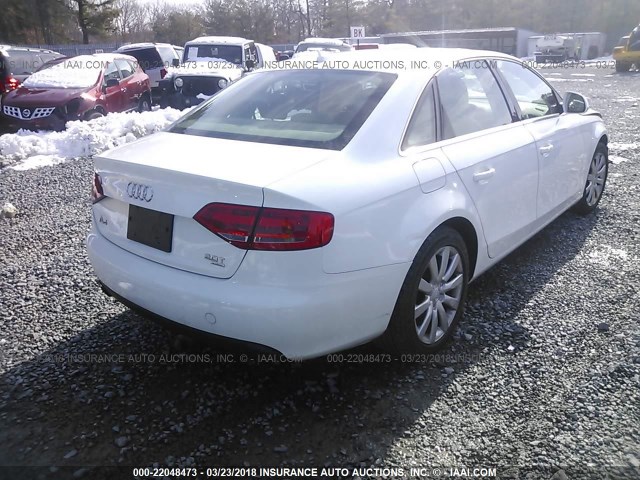 WAUSF78K89N022153 - 2009 AUDI A4 PREMIUM PLUS WHITE photo 4