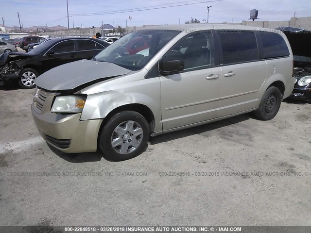 2D8HN44E19R666077 - 2009 DODGE GRAND CARAVAN SE GOLD photo 2