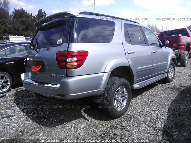 5TDBT48A73S161791 - 2003 TOYOTA SEQUOIA LIMITED SILVER photo 4