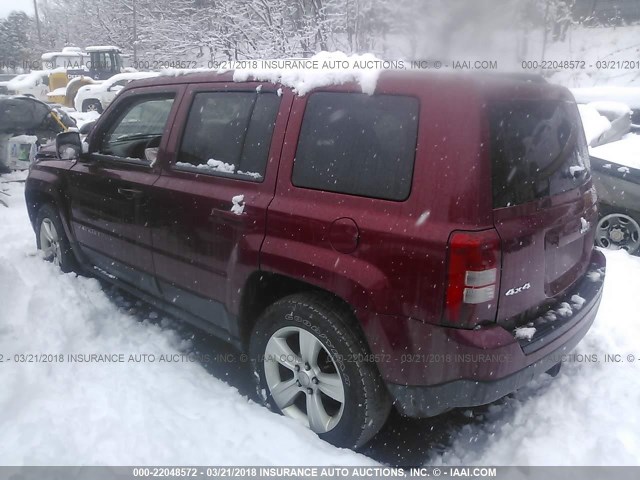 1C4NJRFB9ED512257 - 2014 JEEP PATRIOT LATITUDE RED photo 3