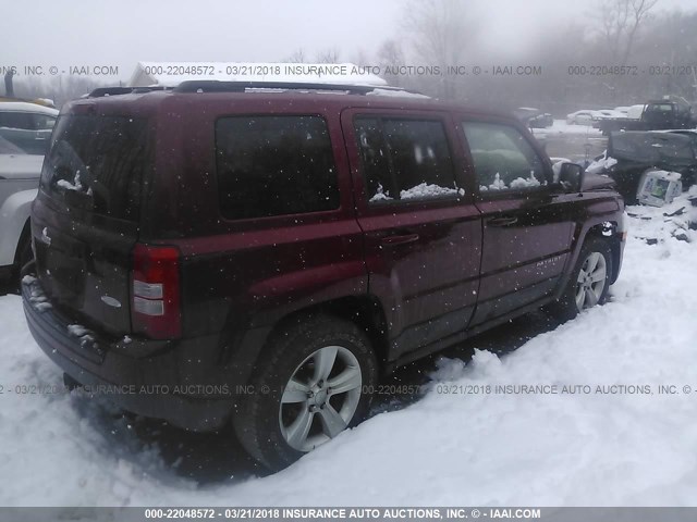 1C4NJRFB9ED512257 - 2014 JEEP PATRIOT LATITUDE RED photo 4