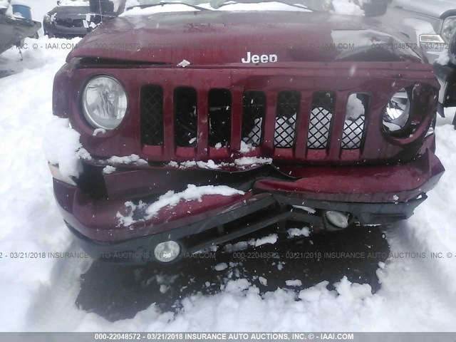 1C4NJRFB9ED512257 - 2014 JEEP PATRIOT LATITUDE RED photo 6