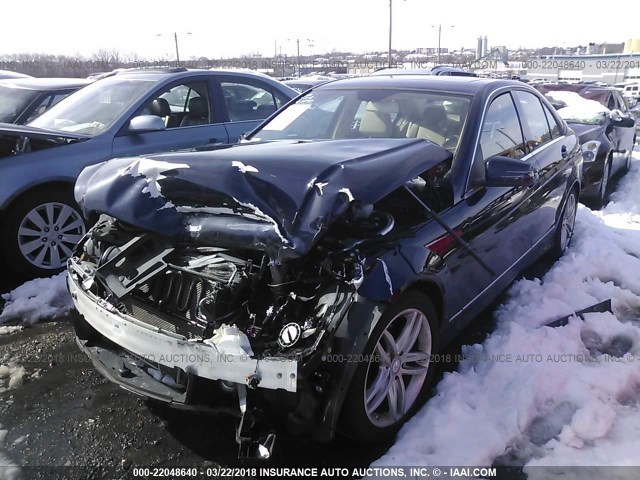 WDDGF8BB9CA705006 - 2012 MERCEDES-BENZ C 300 4MATIC BLUE photo 2