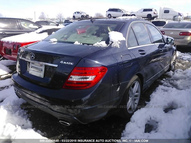 WDDGF8BB9CA705006 - 2012 MERCEDES-BENZ C 300 4MATIC BLUE photo 4