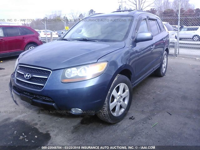 5NMSH13E57H086981 - 2007 HYUNDAI SANTA FE SE/LIMITED BLUE photo 2