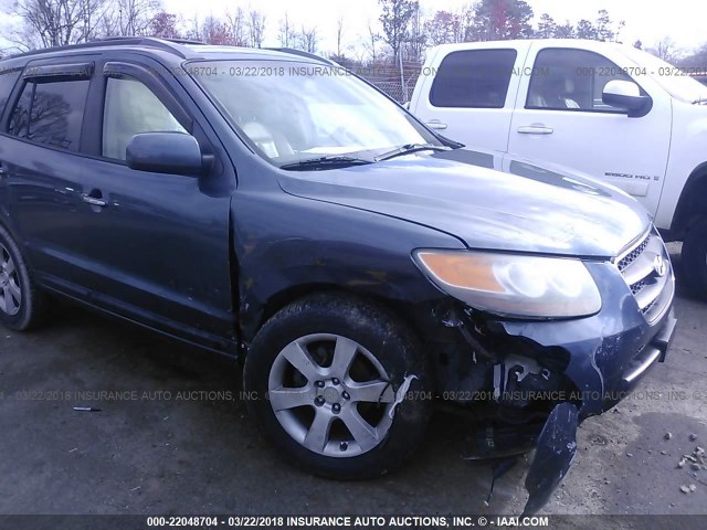 5NMSH13E57H086981 - 2007 HYUNDAI SANTA FE SE/LIMITED BLUE photo 6