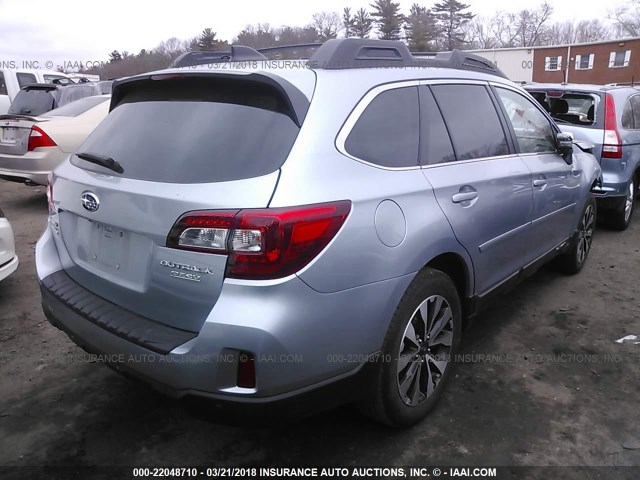 4S4BSANC2H3245691 - 2017 SUBARU OUTBACK 2.5I LIMITED Light Blue photo 4