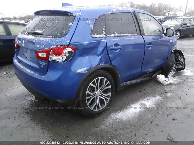 JA4AR3AU1HZ023947 - 2017 MITSUBISHI OUTLANDER SPORT ES/SE BLUE photo 4