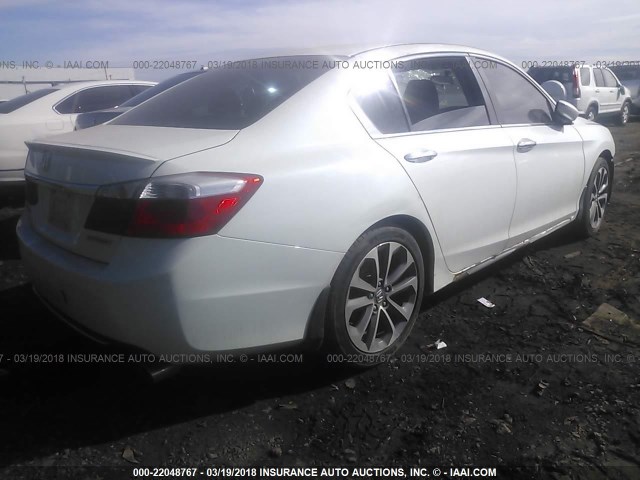 1HGCR2F50EA115430 - 2014 HONDA ACCORD SPORT WHITE photo 4