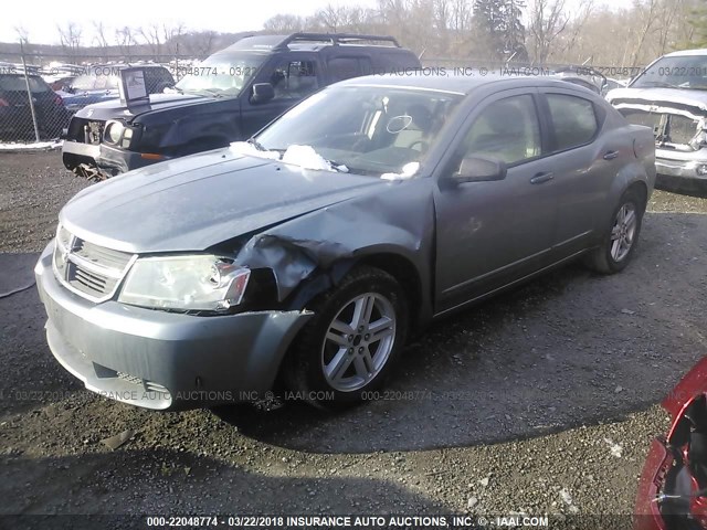 1B3LC56K28N627907 - 2008 DODGE AVENGER SXT BLUE photo 2