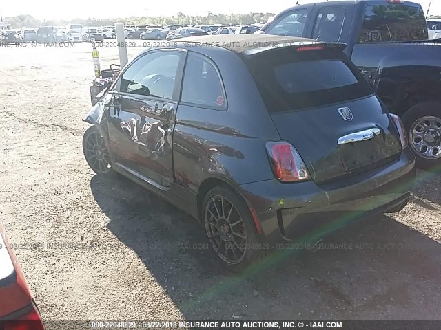 3C3CFFJH3FT756893 - 2015 FIAT 500 ABARTH GRAY photo 3