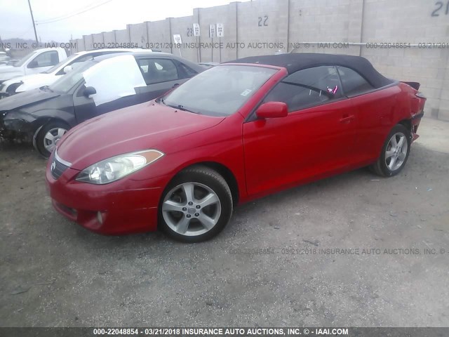 4T1FA38P75U043398 - 2005 TOYOTA CAMRY SOLARA SE/SLE წითელი ფოტო 2