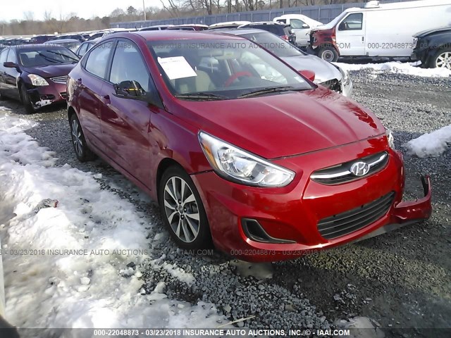 KMHCT4AE1HU300183 - 2017 HYUNDAI ACCENT SE RED photo 1