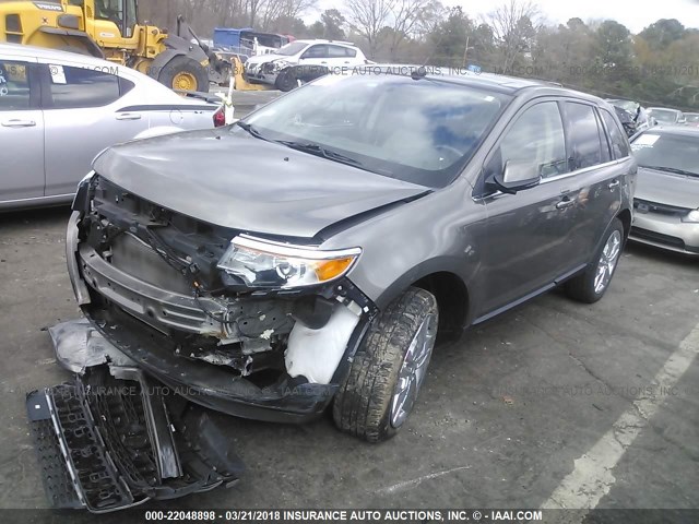 2FMDK3KC8DBC60893 - 2013 FORD EDGE LIMITED GRAY photo 2