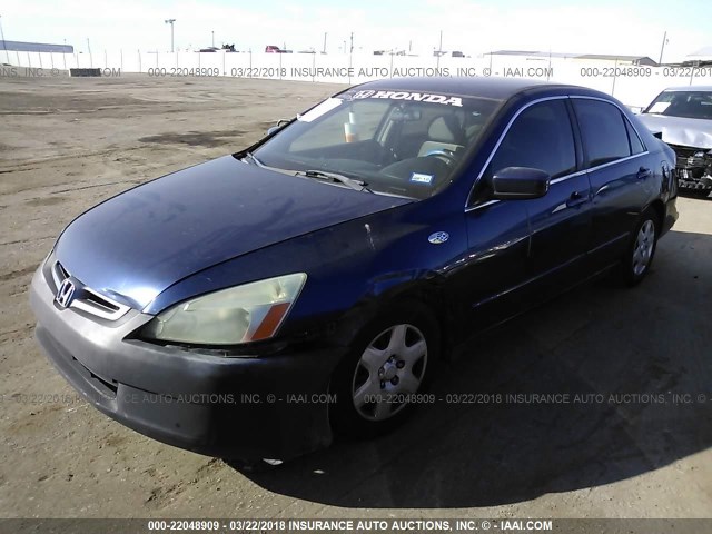 1HGCM56425A021086 - 2005 HONDA ACCORD LX BLUE photo 2