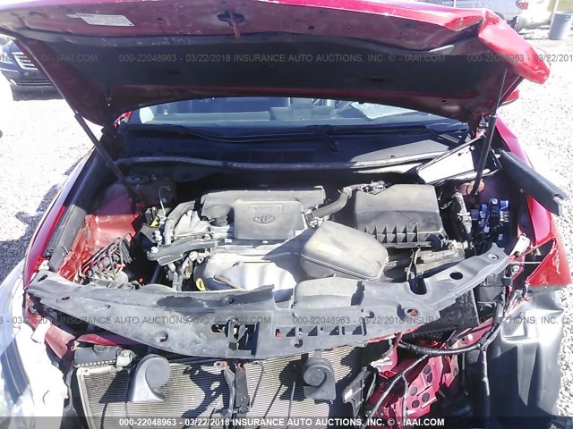 4T1BF1FK2EU752977 - 2014 TOYOTA CAMRY L/SE/LE/XLE RED photo 10