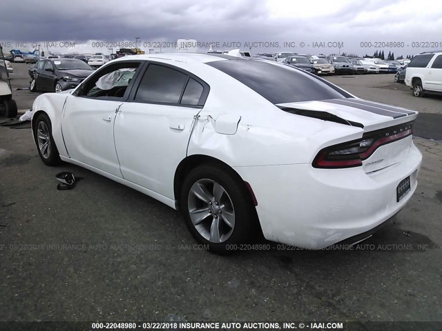 2C3CDXHG7GH203117 - 2016 DODGE CHARGER SXT WHITE photo 3