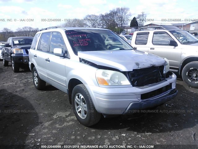 5FNYF18625B006889 - 2005 HONDA PILOT EXL SILVER photo 1